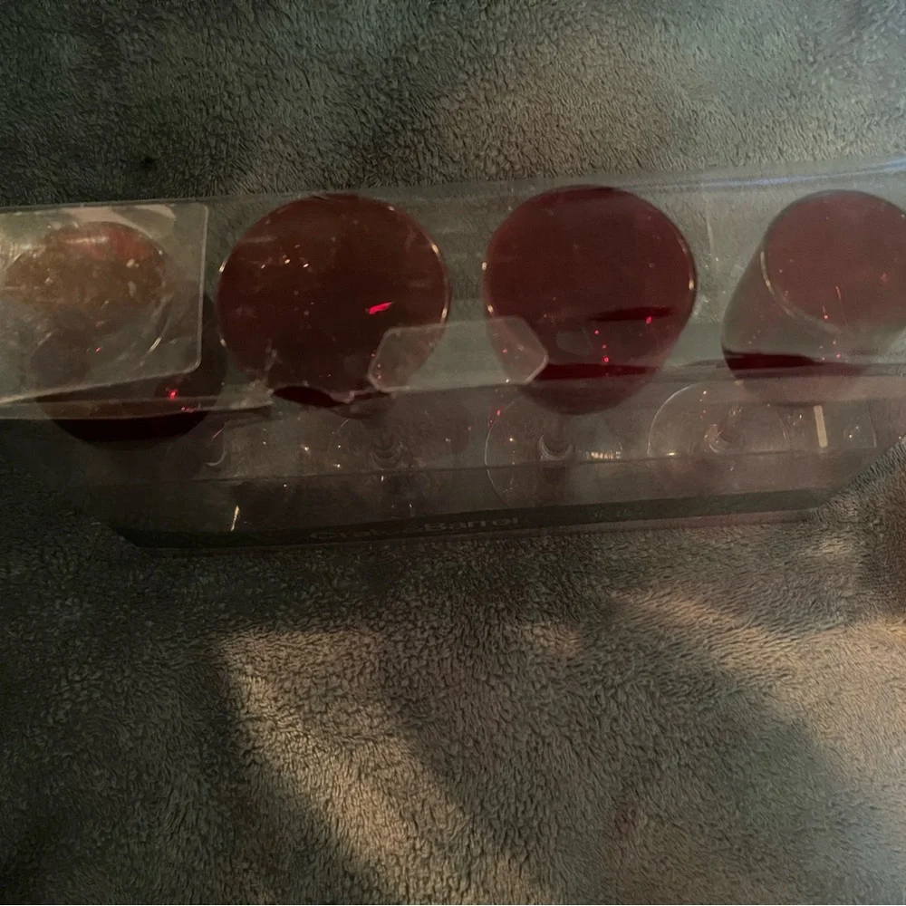 Crate & Barrel Red Cordial Glasses Set